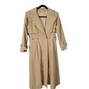 VTG Carol Cohen Drizzle Trench Coat Sz Small Khaki Union‎ Made